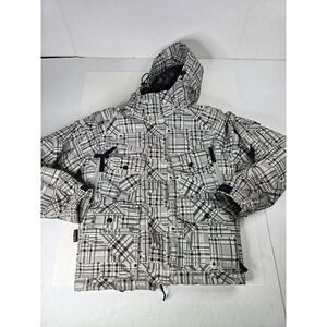 Turbine Boardwear Men's Snowboarding Ski Hoodie Jacket Gray Plaid Boys XS Winter